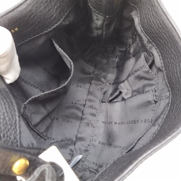 Marc by Marc Jacobs Black Pebbled Leather Pushlock Flap Closure Crossbody Bag - Picture 10 of 16